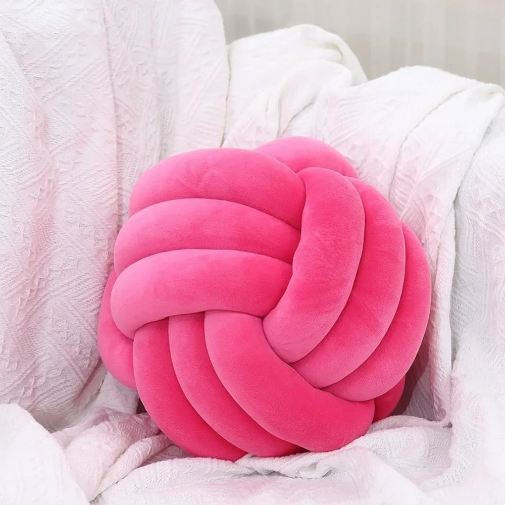 Large Knot Pillows Emerald Green & Pink Place On Yr Sofa, Bed R Chair R